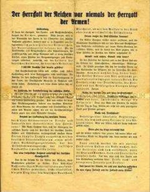 Flugblatt über den Gegensatz zwischen den Interessen der deutschen Soldaten und denen der "Alldeutschen"