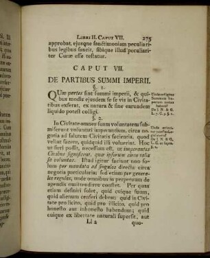Caput VII. De Partibus Summi Imperii.