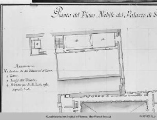 Grundriss des ersten Obergeschosses des Palazzo Imperiale in Siena