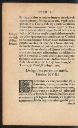 De legitima parentum tutela. Titulus XVIII