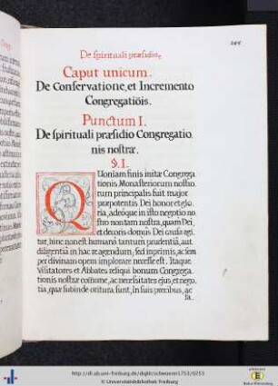 Caput unicum. De conservatione, et incremento congregationis.