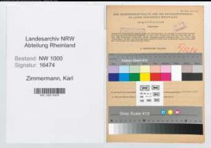 Entnazifizierung Karl Zimmermann, geb. 12.03.1903 (Verw.Angest.)