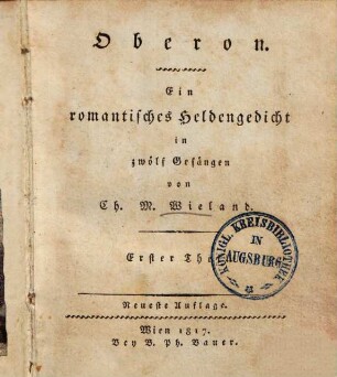 Oberon : Ein romantisches Heldengedicht in zwölf Gesängen, 1.