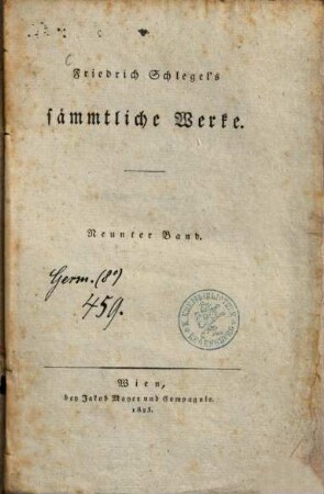 Friedrich Schlegel's sämmtliche Werke, 9. Gedichte ; Theil 2