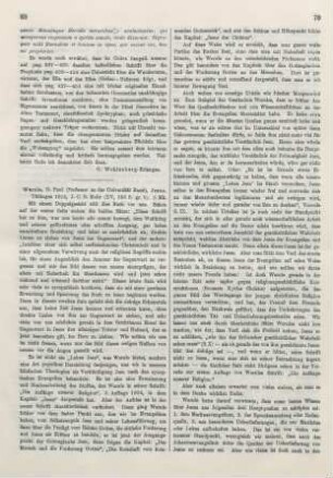 69-73 [Rezension] Wernle, Paul, Jesus