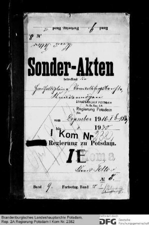 Haushaltspläne, Verwaltungsberichte und Kreisvermögen des Kreises Teltow