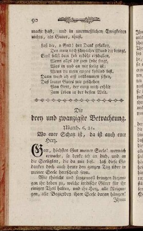 Die drey und zwanzigste Betrachtung