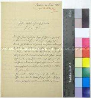 Brief des preußischen Ministerialbeamten Friedrich Althoff an Wilhelm Kahl betreffend dessen Berufung an die Berliner Friedrich-Wilhelms-Universität