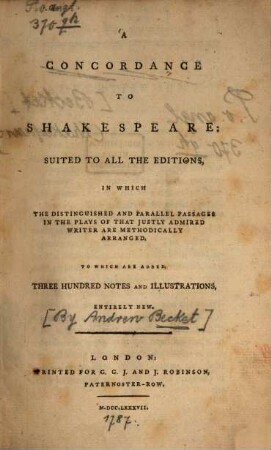 Concordance to Shakespeare