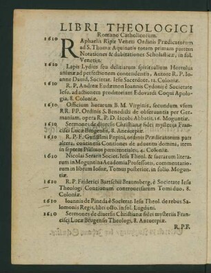 Libri Theologici Romano Catholicorum.