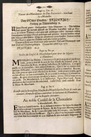 112-120, Page 24. Lin. 37. Teneur du Mandement du ...