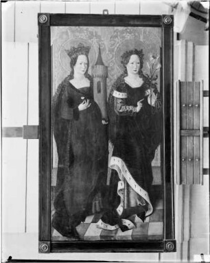Kloster Lichtental Meister der Benda Madonna Altarflügel Heilige Barbara und Dorothea (Ende 15. Jahrhundert)