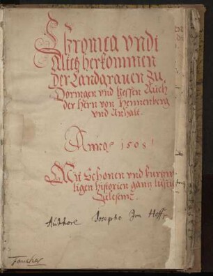 Johannes Nuhn: Chronik und altes Herkommen