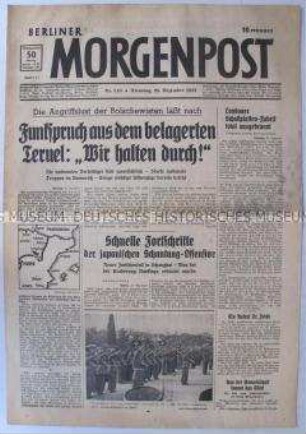 Tageszeitung "Berliner Morgenpost" zum Besuch Hitlers in Österreich nach dem "Anschluss"