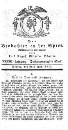 23. Stueck, 9. Juni 1834