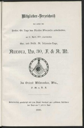 Mitglieder-Verzeichniß