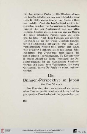 Die Bühnen-Perspektive in Japan