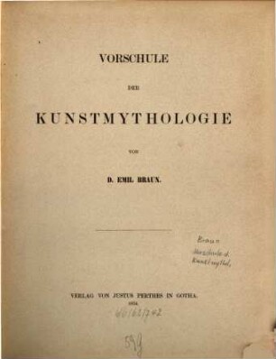 Vorschule der Kunstmythologie