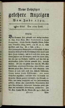 83stes Stück. Den 16ten Octob.