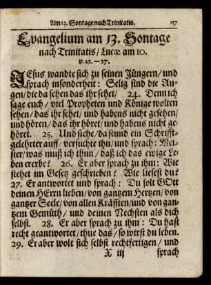 Evangelium am 13. Sontage nach Trinitatis/ ...