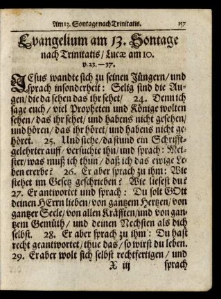 Evangelium am 13. Sontage nach Trinitatis/ ...