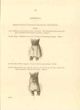 Appendix B. Descriptive catalogue of ornaments, implements, &c. of Nilagiri tribes