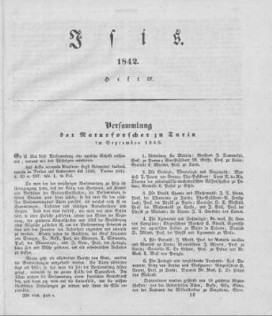 Versammlung der Naturforscher zu Turin im September 1840