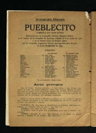 Pueblecito : comedia en tres actos