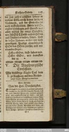 V. Die Augspurgische Confeßion.