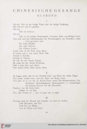 1: Chinesische Gesänge