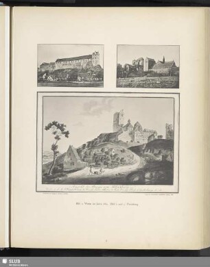 Bild 1: Wettin im Jahre 1889. Bild 2 und 3: Petersberg