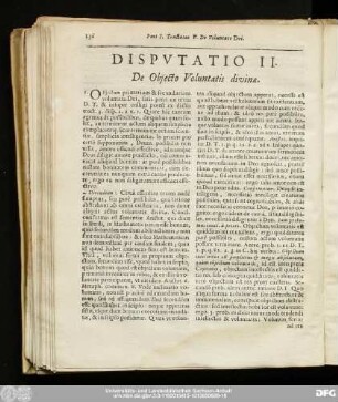 Disputatio II. De Obiecto Voluntatis divinae.