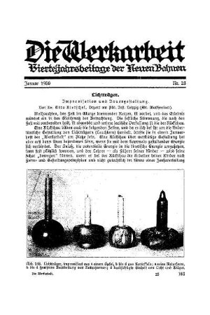 1930: Die Werkarbeit - 1930