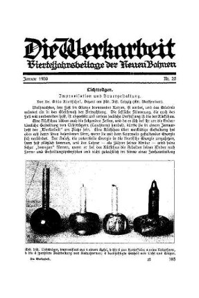 1930: Die Werkarbeit - 1930