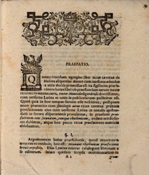 Dispvtatio Philologica Spicilegivm Vitae Eliae Levitae Germani Cvm Particvla Libri Eivs Masoret Hammasoret Complectens, Dissertatio Philologica Praefationem Secvndam Eamqve Rhythmicam Libri Masoret Hammasoret Eliae Levitae Germani Continens
