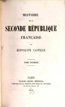 Histoire de la seconde république en France, 1