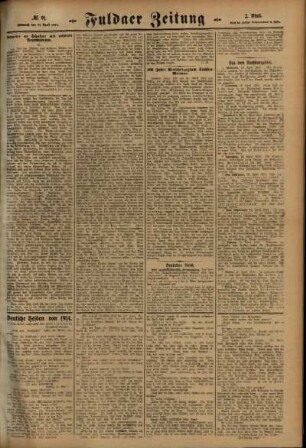 Zweite Ausgabe vom Mittwoch, den 21. April 1915.