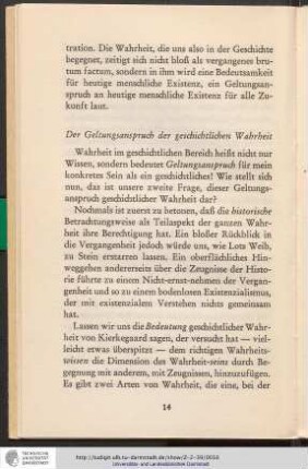 Der Geltungsanspruch der geschichtlichen Wahrheit