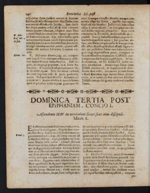 Dominica Tertia Post Epiphaniam