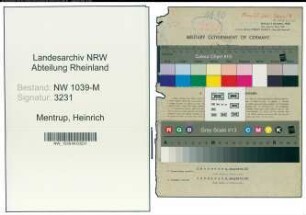 Entnazifizierung Heinrich Mentrup , geb. 20.02.1902 (Angestellter)