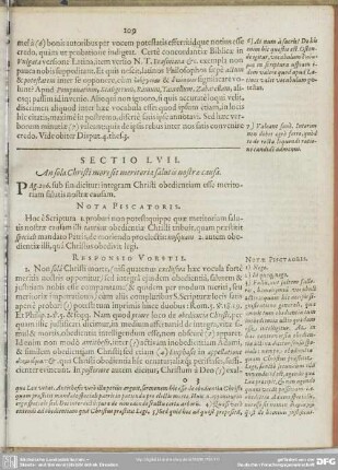 Sectio LVII. An sola Christi mors sit meritoris salutis nostrae causa