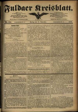 Ausgabe vom Freitag, den 16. November 1906.