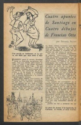 Cuatro apuntes de Santiago en cuatro dibujos de Francisco Otta