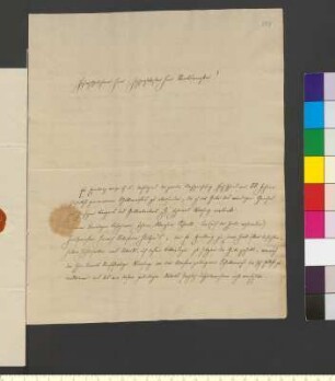 Brief von Sauer, Friedrich an Goethe, Johann Wolfgang von