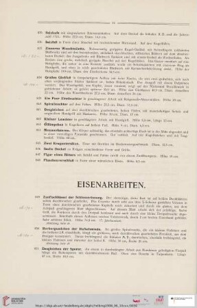 Eisenarbeiten (Nr. 849 - 930)