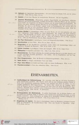 Eisenarbeiten (Nr. 849 - 930)