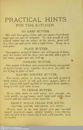 Practical hints for the kitchen