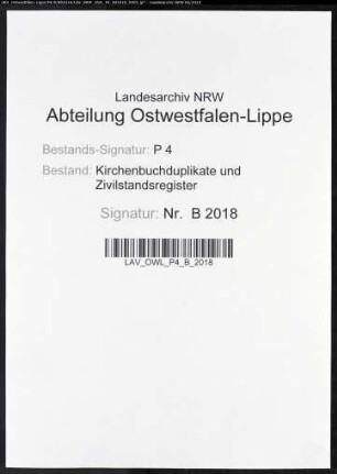 Belege zum Heiratsregister der Munizipalität Altena 1810