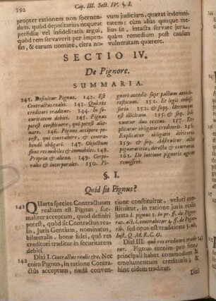 Sectio IV. De Pignore.