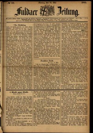 Ausgabe vom Montag, den 18. Mai 1885.